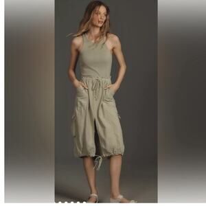 Daily Practice Anthropologie Women M Be Bold Racerback Twofer Dress Sage Green